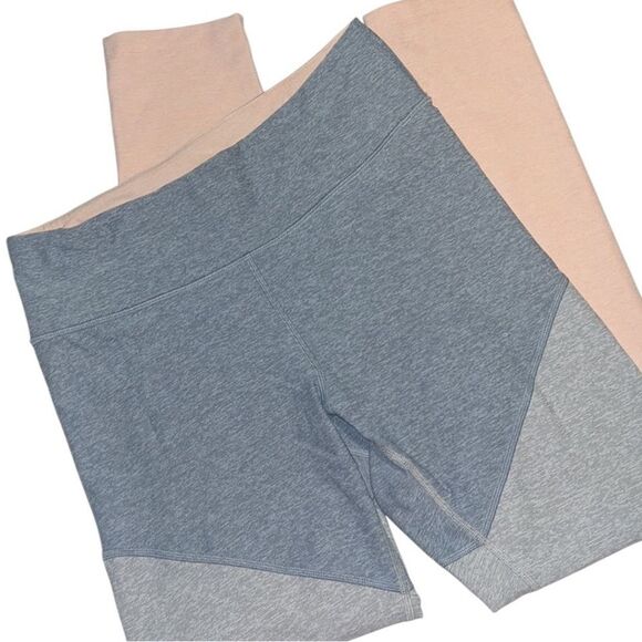 Outdoor Voices Blue Gray Pink Colorblock Athletic Leggings Size Medium - Picture 1 of 9